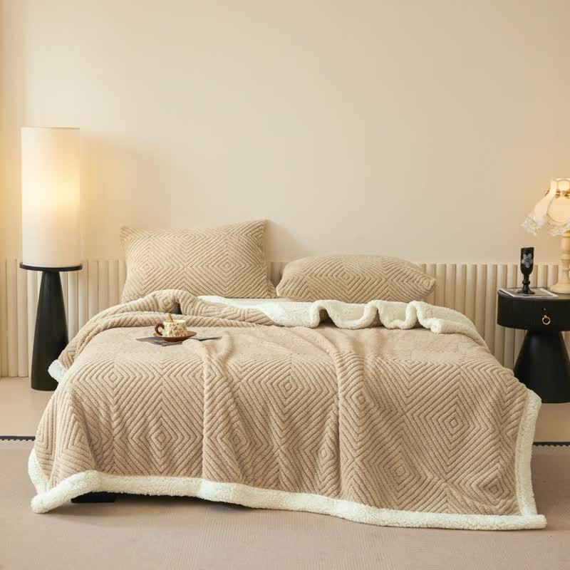 Ownkoti Geometric Diamond Coral Fleece Throw Blanket - image 22