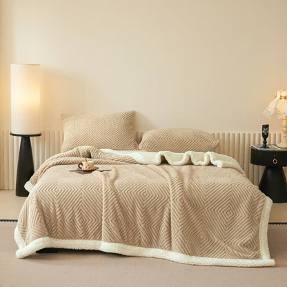 Ownkoti Geometric Diamond Coral Fleece Throw Blanket - image 22