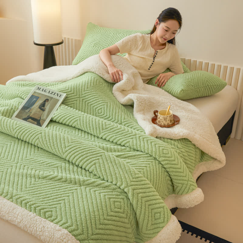 Ownkoti Geometric Diamond Coral Fleece Throw Blanket - image 27