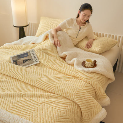Ownkoti Geometric Diamond Coral Fleece Throw Blanket - image 5