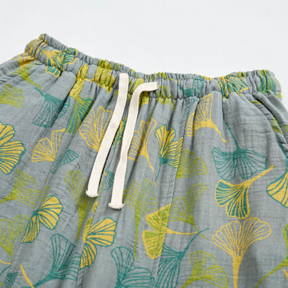 Ownkoti Green Ginkgo Leaf Cotton Pajama Pants - image 7