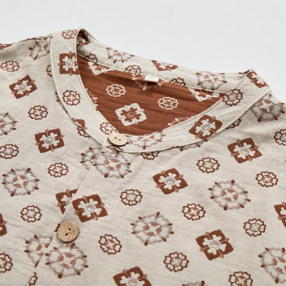 Ownkoti Retro Geometric Long Sleeve Pajama Set - image 2