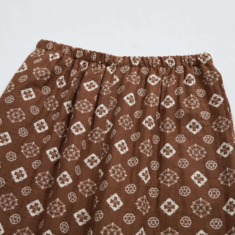 Ownkoti Retro Geometric Long Sleeve Pajama Set - image 6