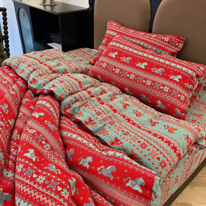 Ownkoti Ethnic Horse Cotton Duvet Cover Bedding Set - image 1