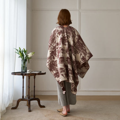Ownkoti Vintage Jungle Toile Poncho Shawl Wrap - image 12