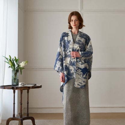 Ownkoti Vintage Jungle Toile Poncho Shawl Wrap - image 1
