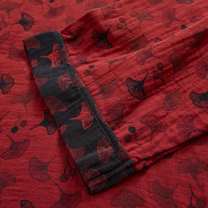 Ownkoti Ginkgo Leaf Oriental Tassel Cotton Pajamas - image 10