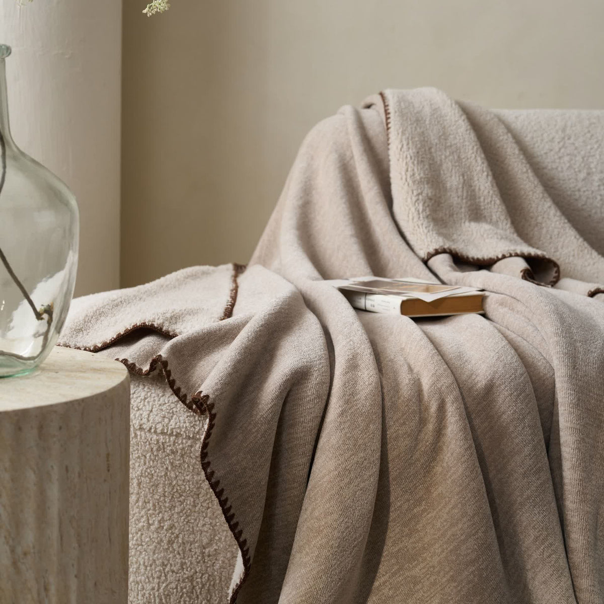 Ownkoti Minimalist Dual-Sided Sherpa Fleece Throw Blanket - image 9