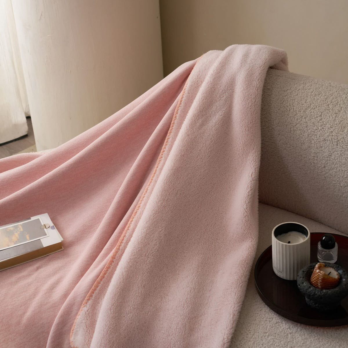 Ownkoti Minimalist Dual-Sided Sherpa Fleece Throw Blanket - image 15