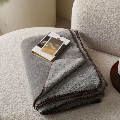 Ownkoti Minimalist Dual-Sided Sherpa Fleece Throw Blanket - image 7