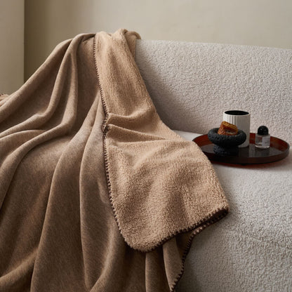 Ownkoti Minimalist Dual-Sided Sherpa Fleece Throw Blanket - image 2