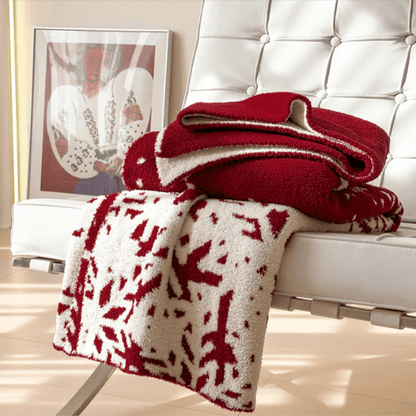 Ownkoti Christmas Red Snowflake Throw Blanket - image 5