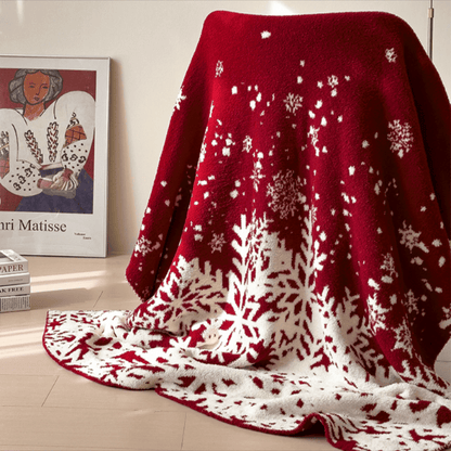 Ownkoti Christmas Red Snowflake Throw Blanket - image 1