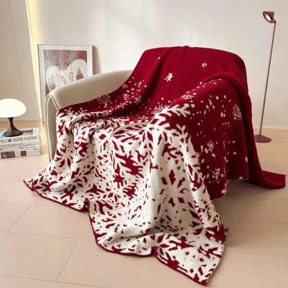 Ownkoti Christmas Red Snowflake Throw Blanket - Snowflake - 51" x 67" - image 0