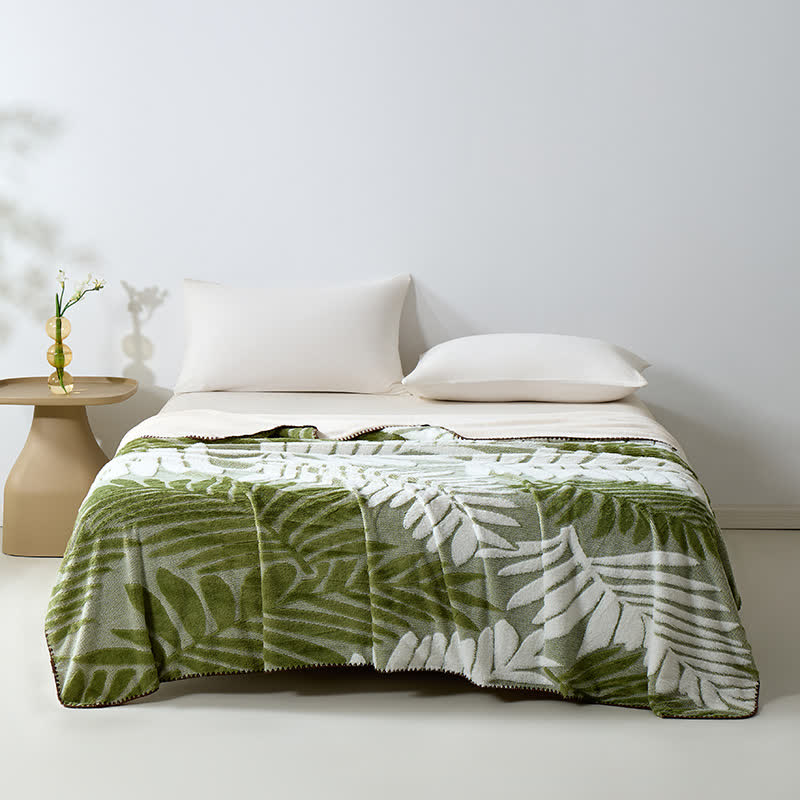 Ownkoti Modern Botanical Fleece Throw Blanket - Green - 79"W x 90"L - image 22