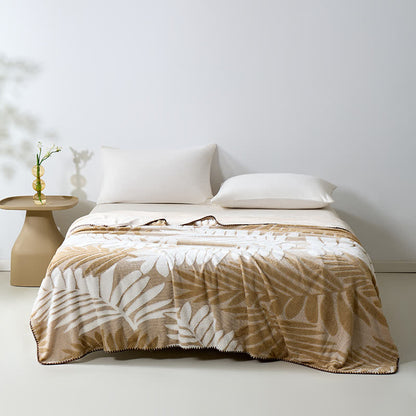 Ownkoti Modern Botanical Fleece Throw Blanket - Khaki - 79"W x 90"L - image 8