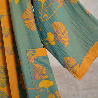 Ownkoti Large Ginkgo Leaf Cotton Kimono Robe - image 30