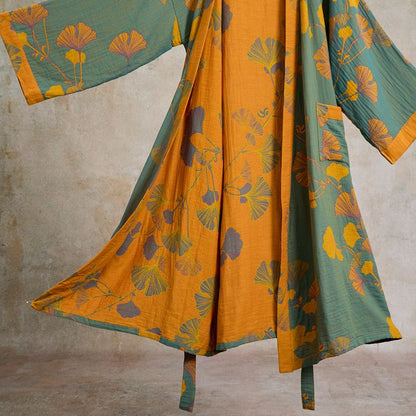 Ownkoti Large Ginkgo Leaf Cotton Kimono Robe - image 29