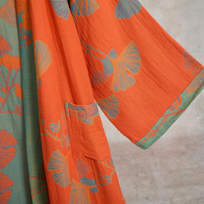 Ownkoti Large Ginkgo Leaf Cotton Kimono Robe - image 19