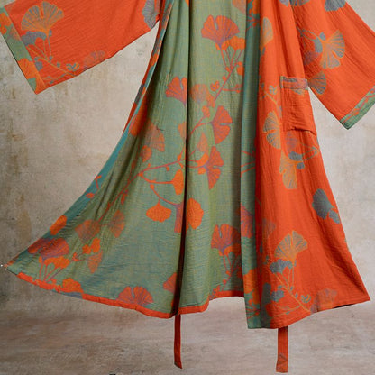 Ownkoti Large Ginkgo Leaf Cotton Kimono Robe - image 18