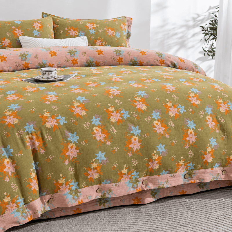 Ownkoti Crabapple Blossom Cotton Duvet Cover Bedding Set - image 2