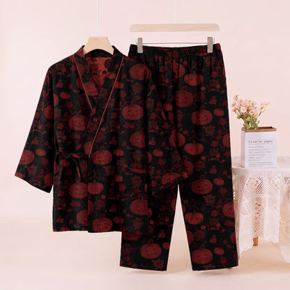 Ownkoti Halloween Pumpkin Cotton Kimono Pajama Set - image 7