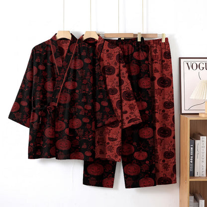 Ownkoti Halloween Pumpkin Cotton Kimono Pajama Set - image 8