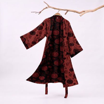 Ownkoti Red-Black Halloween Monster Cotton Kimono Robe - Red - XXL - image 0