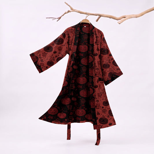 Ownkoti Red-Black Halloween Monster Cotton Kimono Robe - Red - XXL - image 0