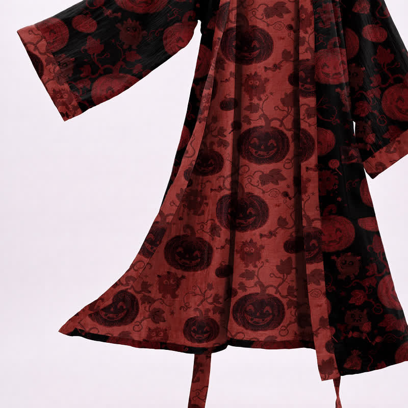 Ownkoti Red-Black Halloween Monster Cotton Kimono Robe - image 8