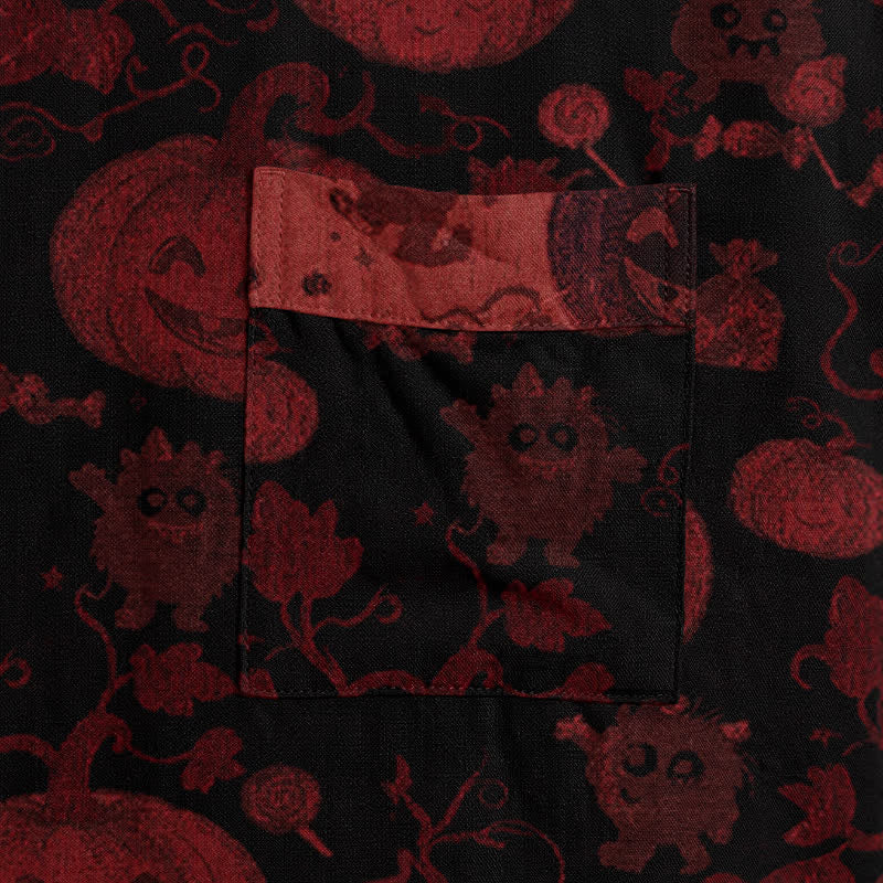 Ownkoti Red-Black Halloween Monster Cotton Kimono Robe - image 9