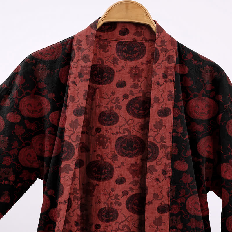 Ownkoti Red-Black Halloween Monster Cotton Kimono Robe - image 7