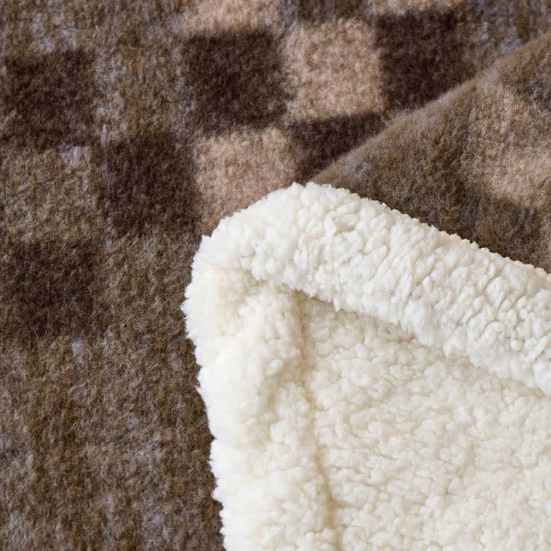 Ownkoti Double-Layer Sherpa Checkerboard Throw Blanket - image 6