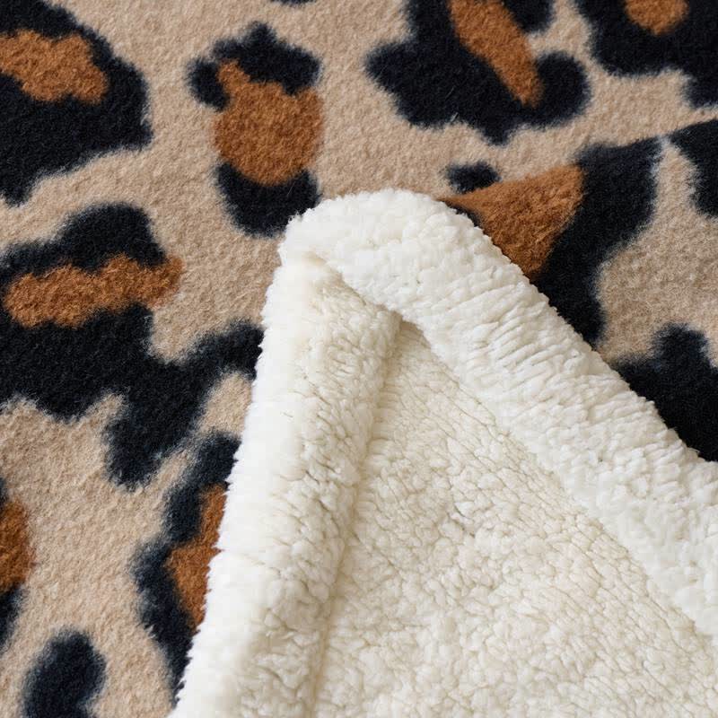 Ownkoti Classic Leopard Fluffy Sherpa Throw Blanket - image 5