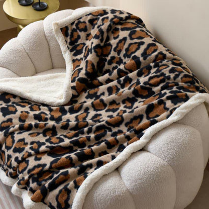 Ownkoti Classic Leopard Fluffy Sherpa Throw Blanket - image 4
