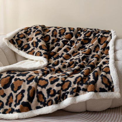 Ownkoti Classic Leopard Fluffy Sherpa Throw Blanket - image 3