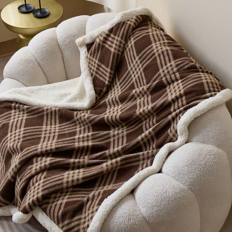 Ownkoti Plaid Grid Plush Fleece Throw Blanket - image 4