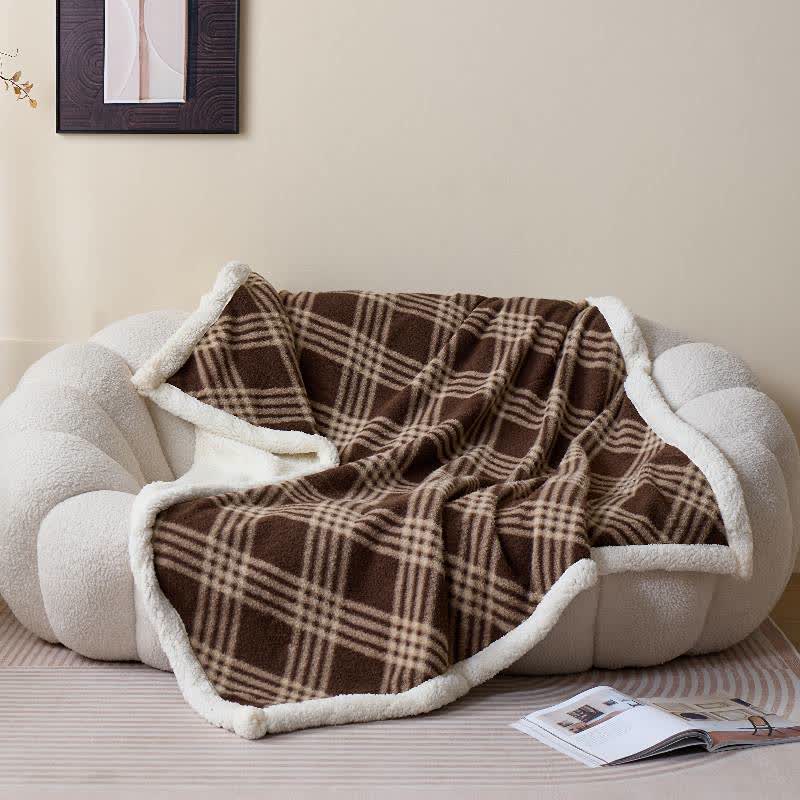 Ownkoti Plaid Grid Plush Fleece Throw Blanket - image 1