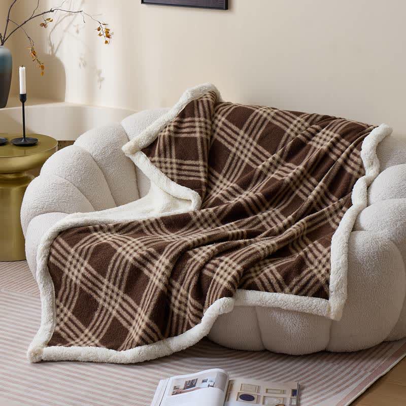 Ownkoti Plaid Grid Plush Fleece Throw Blanket - image 2