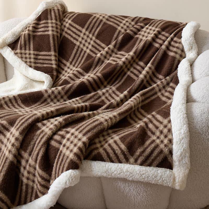 Ownkoti Plaid Grid Plush Fleece Throw Blanket - image 5
