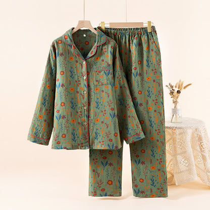 Ownkoti Garden Bloom Cotton Loungewear Set - Green - XL - image 15