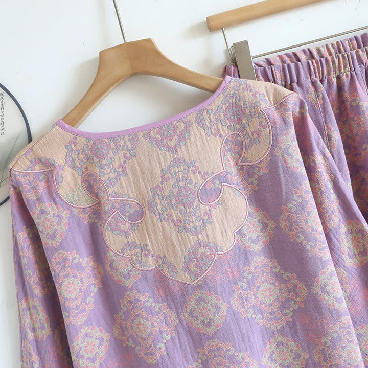 Ownkoti Vintage Oriental Cotton Gauze Lounge Set - image 4