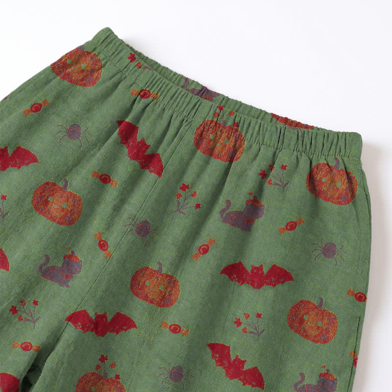 Ownkoti Halloween Pumpkin Bat Cotton Loungewear Set - image 12