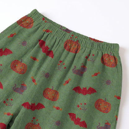 Ownkoti Halloween Pumpkin Bat Cotton Loungewear Set - image 12