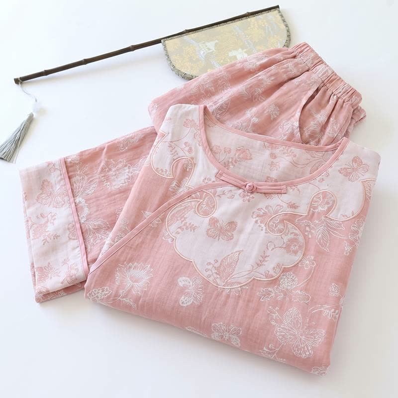 Ownkoti Elegant Cotton Gauze Frog Button Pajama Set - image 5