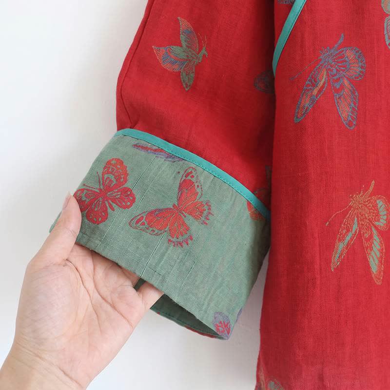 Ownkoti Vintage Butterfly Cotton Frog Button Pajama Set - image 3