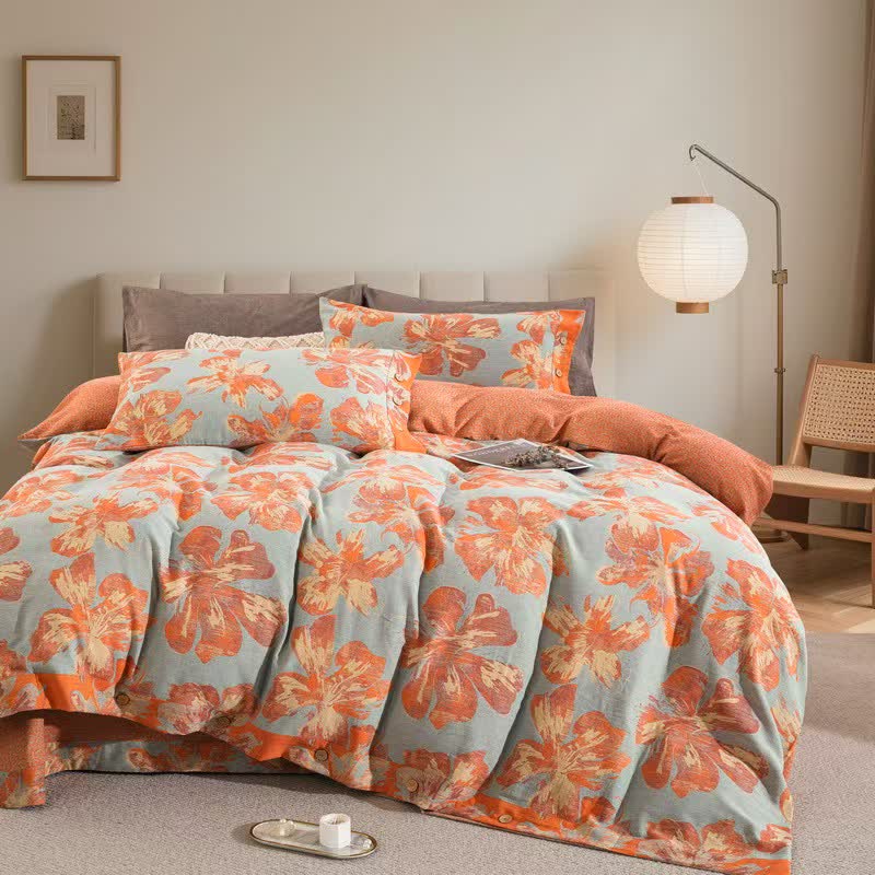 Ownkoti Artistic Flower Cotton Duvet Cover Bedding Set - image 3