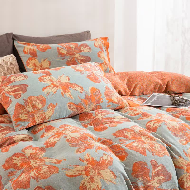 Ownkoti Artistic Flower Cotton Duvet Cover Bedding Set - image 2