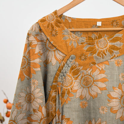 Ownkoti Oriental Sunflower Cotton Pajama Set - image 8