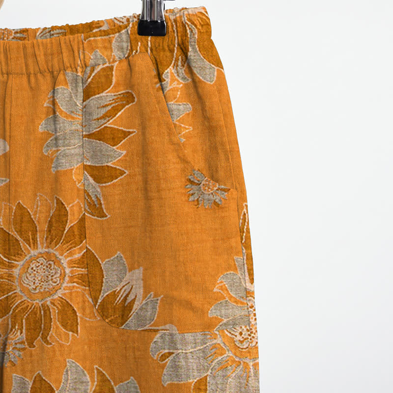 Ownkoti Oriental Sunflower Cotton Pajama Set - image 4